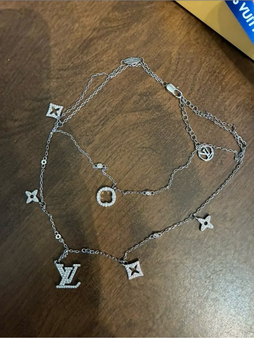 Louis Vuitton Silver-Tone Monogram Charm Necklace - Silver